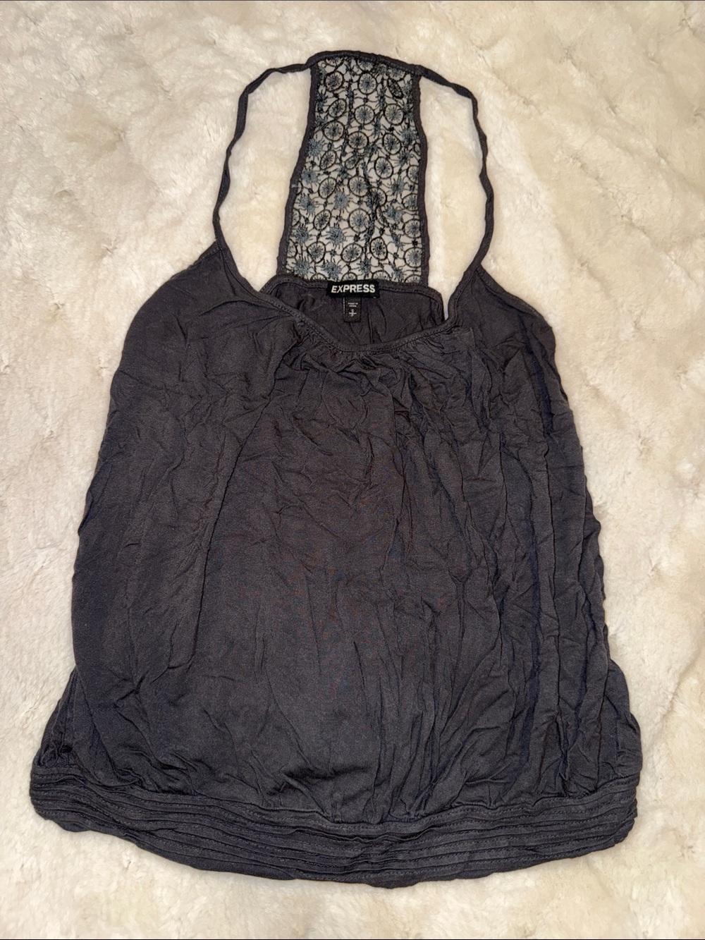 Express Charcoal Lace-Back Racerback Camisole